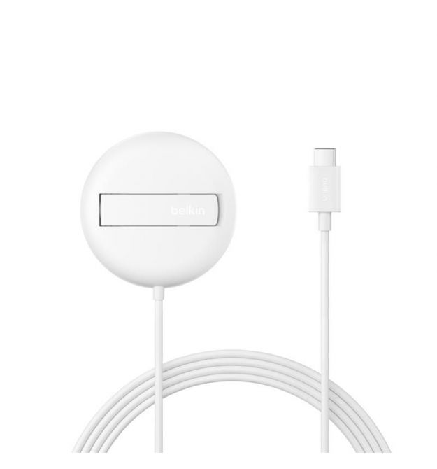 Belkin Зарядний пристрій бездротовий Belkin UltraCharge Magnetic Kickstand 15Вт, білий