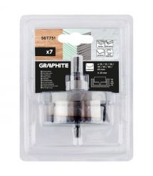 Graphite Коронки по дереву GRAPHITE загартовані зубці 26-63х25мм 7шт