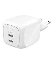 Belkin Зарядний пристрій мережевий Belkin 50Вт 2хUSB-С GAN PD PPS, білий