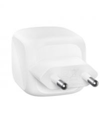 Belkin Зарядний пристрій мережевий Belkin 50Вт 2хUSB-С GAN PD PPS, білий