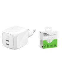 Belkin Зарядний пристрій мережевий Belkin 50Вт 2хUSB-С GAN PD PPS, білий