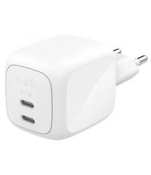 Belkin Зарядний пристрій мережевий Belkin 67Вт 2хUSB-С GAN PD PPS, білий