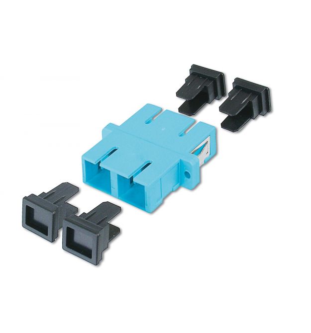 Digitus DIGITUS FO Coupler, Duplex, SC to SC, MM OM3, Aqua ceramic sleeve, polymer housing, incl. screws