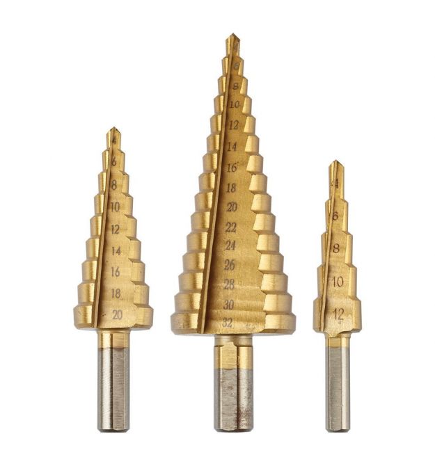 Graphite Свердло ступінчасте GRAPHITE TiN, 4x12/20/32мм, набір 3шт, 0.22кг