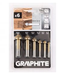 Graphite Набір свердел конічних для фрезування GRAPHITE TiN 6.3-20.5мм кейс 6шт