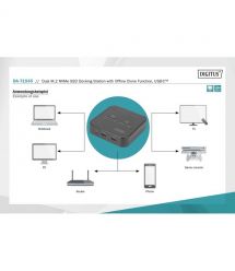 Digitus DIGITUS NVMe Clone station USB3.1 Gen2 type-C NVMe M.2 SSD enclosure