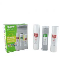 Ecosoft Комплект картриджів Raifil 1-2-3 GREEN (2 поліпропілену+вугілля)