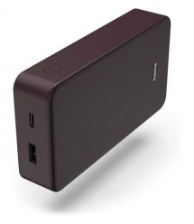 HAMA Акумулятор портативний літій-іонний Power Bank Hama 20000 мА·год, USB-C, USB-A, plum
