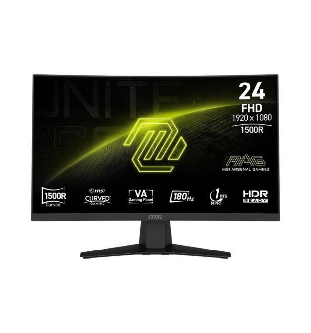 MSI Монітор MSI 23.6" MAG 244C HDMI, DP, Audio, VA, 180Hz, 1ms, sRGB 105%, CURVED, AdaptiveSync