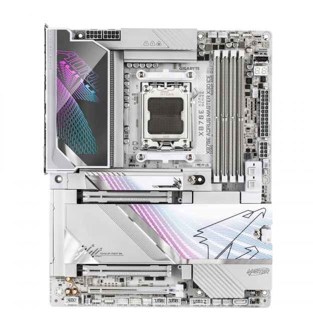 Gigabyte Материнская плата X870E A MASTER X3D ICE sAM5 X870 4xDDR5 M.2 Wi-Fi BT HDMI DP ATX