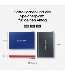 Samsung Портативный SSD 1TB USB 3.2 Gen 2 T7 Type-C Серый