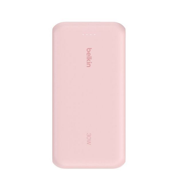 Belkin Акумулятор портативний літій-іонний Power Bank Belkin 20000мА·год, 20Вт, з інтегрованим кабелем USB-C, рожевий