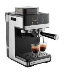 Sencor Кавоварка Sencor ріжкова 1.8л, зерно+мелена, вдубована кавомолка, дисплей, нерж. сталь-чорний