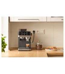 Sencor Кавоварка Sencor ріжкова 1.8л, зерно+мелена, вдубована кавомолка, дисплей, нерж. сталь-чорний