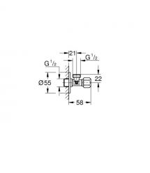 Grohe Вентиль кутовий, хром