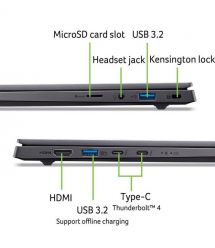 Acer Ноутбук Acer Swift X 14 SFX14-73G 14.5" 2.8K OLED, Intel U7-255H, 32GB, F1TB, NVD5060-8, Win11, сірий
