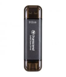 Transcend Портативный SSD Transcend 512GB USB 3.1 Gen 2 Type-A + Type-C ESD310 Черный