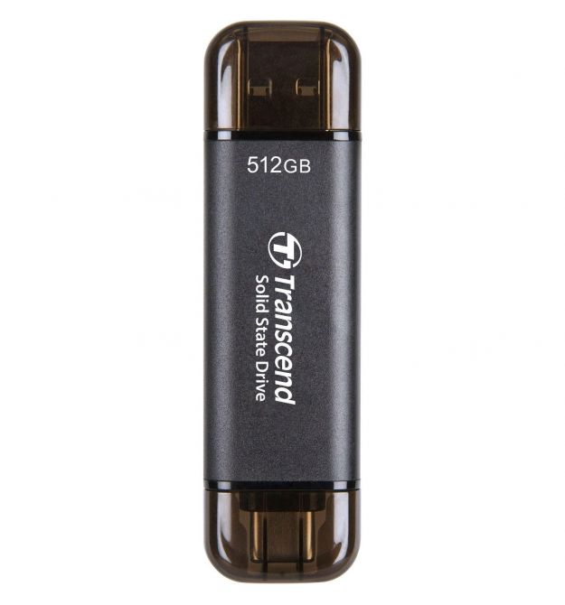 Transcend Портативный SSD Transcend 512GB USB 3.1 Gen 2 Type-A + Type-C ESD310 Черный