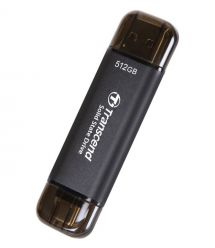 Transcend Портативный SSD Transcend 512GB USB 3.1 Gen 2 Type-A + Type-C ESD310 Черный