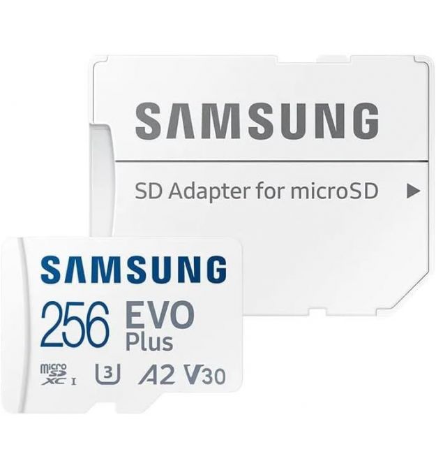 Samsung Карта памяти Samsung microSD 256GB C10 UHS-I R130MB/s Evo Plus + SD