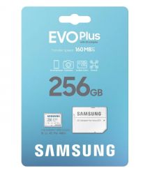 Samsung Карта памяти Samsung microSD 256GB C10 UHS-I R130MB/s Evo Plus + SD