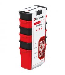 Kistenberg Набор контейнеров для хранения X Block, 6шт, 14*7.5*28см, пластик, красные и черные