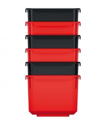 Kistenberg Набор контейнеров для хранения X Block, 6шт, 14*7.5*28см, пластик, красные и черные
