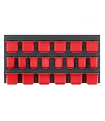 Kistenberg Панель подвесная с набором контейнеров для хранения KOR6, 2 панели 38.6*1.8*39см, 20 контейнеров, пластик