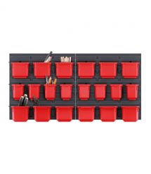 Kistenberg Панель подвесная с набором контейнеров для хранения KOR6, 2 панели 38.6*1.8*39см, 20 контейнеров, пластик