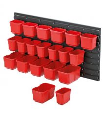 Kistenberg Панель подвесная с набором контейнеров для хранения KOR6, 2 панели 38.6*1.8*39см, 20 контейнеров, пластик