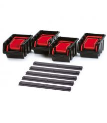 Kistenberg Панель подвесная с набором контейнеров для хранения KST16, 5 панелей 38.6*0.8*4.3см, 16 контейнеров, пластик