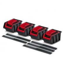 Kistenberg Панель подвесная с набором контейнеров для хранения KST16, 5 панелей 38.6*0.8*4.3см, 16 контейнеров, пластик