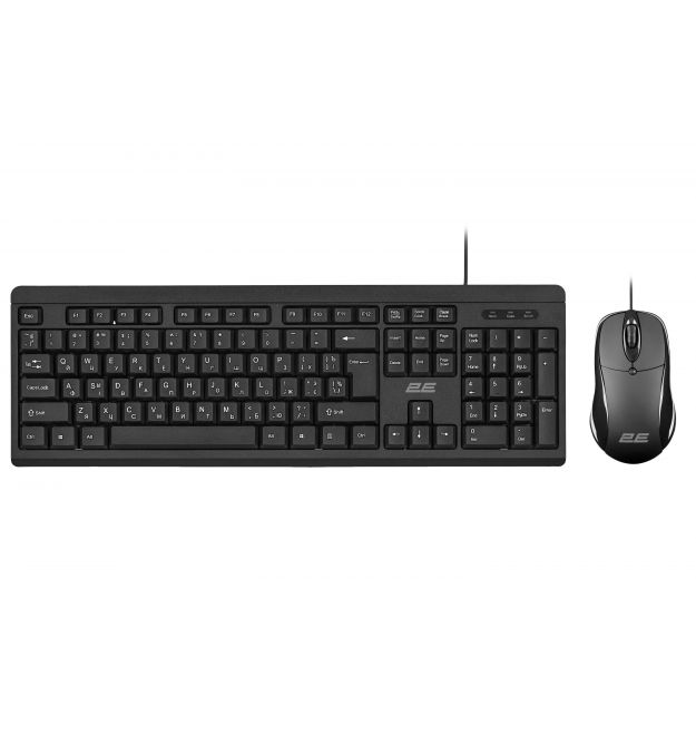 2E Комплект клавиатура и мышь MK401 USB-A, EN/UK/RU, чёрный