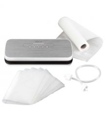 Sencor Вакууматор для пакетов и контейнеров, 110Вт, 300мм, электронное управл., +5 пакетов, +1 рулон, пластик, серебристый