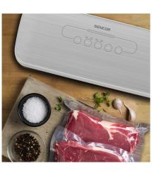 Sencor Вакууматор для пакетов и контейнеров, 110Вт, 300мм, электронное управл., +5 пакетов, +1 рулон, пластик, серебристый