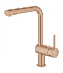Grohe Смеситель для кухни Minta, дл.излива - 223мм, поворотный/вытяжной, 1рычаг, матовый теплый закат