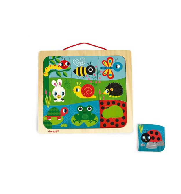Janod Пазл магнитный Сад 9эл