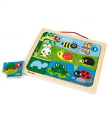 Janod Пазл магнитный Сад 9эл