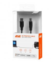 2E Кабель USB-A (AM/BM) DSTP 3м, черный