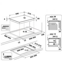 Whirlpool Варочная поверхность индукционная, 60см, расширенная зона, черный