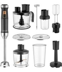 Sencor Блендер погружной, 1500Вт, 10в1, чаша-800мл, мельница для специй, вспениватель молока, черный