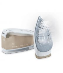 Sencor Утюг-парогенератор, 2400Вт, 1500мл, паровой удар -395гр, постоянный пар - 130гр, Anti-calc, керам. подошва, бело-золотой