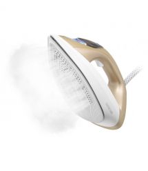 Sencor Утюг-парогенератор, 2400Вт, 1500мл, паровой удар -395гр, постоянный пар - 130гр, Anti-calc, керам. подошва, бело-золотой