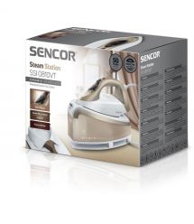 Sencor Утюг-парогенератор, 2400Вт, 1500мл, паровой удар -395гр, постоянный пар - 130гр, Anti-calc, керам. подошва, бело-золотой