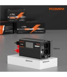Автономний однофазний інвертор 1kW-12V LiTime L12V1KW-EN-D