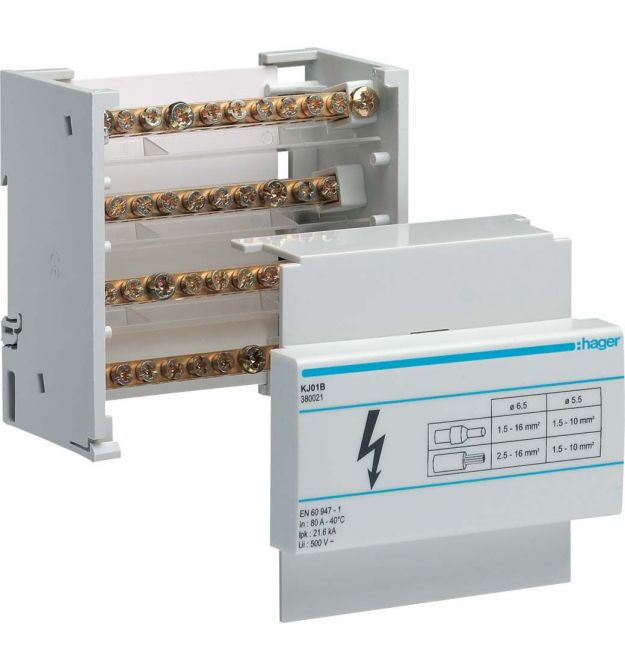 Ступенчатый распределительный блок, 4Р 80А