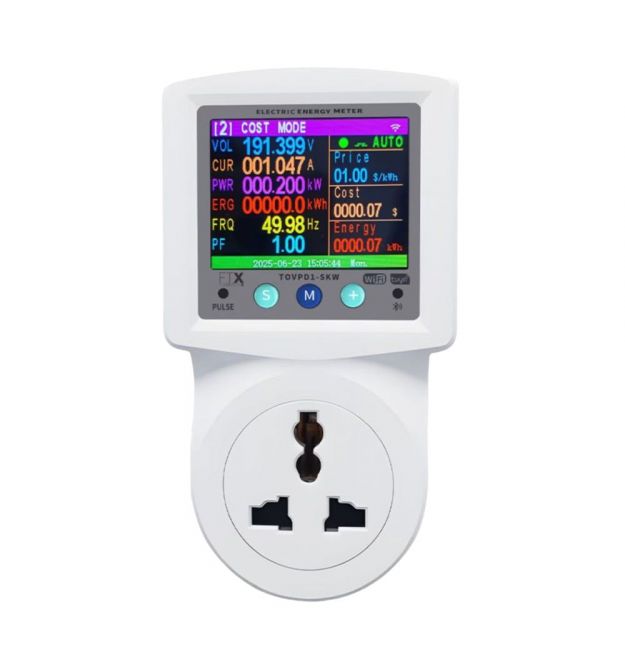 Розумна розетка з реле контролю напруги, струму, потужності з Wi-Fi (Tuya) TO