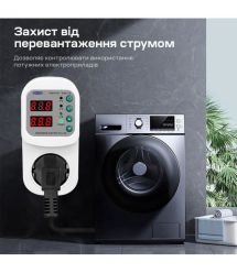 Реле контролю напруги та струму в розетку TOMZN TOSVA-16 EU 16A
