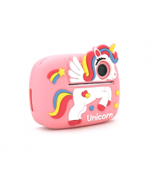 Дитячий фотоапарат D1-A Рожевий єдиноріг, екран IPS 2,4-дюйми, Type-C, Pink, BOX