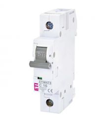 Автоматический выключатель ЕТІ ETIMAT 6 1Р 16А 6kA C
